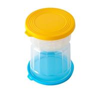 Jar de pepinillos Olive Hourglass Frass Atertight Jugo de pickle separador Frasco para gherkin jalapeeno Separación húmeda seca Material seguro 4.4x5.8in (Mezcla azul amarilla)
