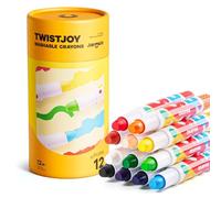 Jar Melo Crayones jumbo para niños pequeños, 12 colores TwistJoy Crayon no tóxico, lavable, fácil de sostener, crayones grandes, regalo para niños y niñas de vuelta a la escuela