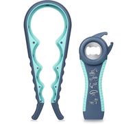 Jar Opener Kit, 4 in 1 Jar Opener for Seniors with Arthritis, 5 in 1 Multi-Function Bottle Opener, Bottle Can Opener Set, Jar Opener for Weak Hands, J