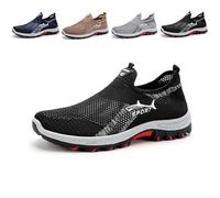 Jar-v Cooling Comfort Sneaker,Summer Breathable, Casual and Comfortable Mesh Fabric Soft Soled Slip On Men's Walking Shoes (Black,43)