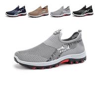Jar-v Cooling Comfort Sneaker,Summer Breathable, Casual and Comfortable Mesh Fabric Soft Soled Slip On Men's Walking Shoes (Grey,43)