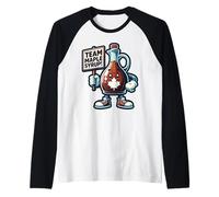 Jarabe de Arce Equipo, Mascota del Desayuno, Humor culinario Camiseta Manga Raglan