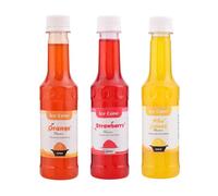 Jarabe para Cono de Hielo, Jarabes de Sabores Populares Mixtos, se puede usar con All Slush| Slushie Machines Naranja, Fresa, Piña Colada Cada 250 ml (Paquete de 3)