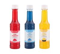 Jarabe Ved para Cono de Hielo, Jarabes de Sabores Populares Mixtos, se puede usar con All Slush| Slushie Machines chicle azul, chicle rosa, piña colada Cada 250 ml (paquete de 3)