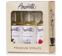 Jarabes de flores Premium 50ml 3 Pack (rosa, lavanda violeta, flor de naranja)