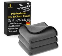 jaramari® 3X paño de Microfibra súper Absorbente, 60x40 cm, Color anthracita. Ideal para Coche y Superficies: Seca Antes de pulir y Limpia Cristales, delicados y más con diseño de Doble Capa.