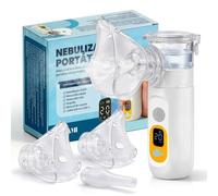 JARAMI - Nebulizador Portatil Adultos, Niños y Bebés - Inhalador Silencioso para el Alivio de Tos, Asma, Enfermedades Respiratorias - Inhalador Con Mango para uso Domestico y de Viaje.