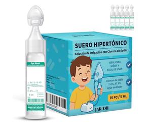 JARAMI - Suero Hipertónico para Nebulizador - Solucion Salina Hipertonica 3% de Larga Duración - Uso Rapido y Facil en Nebulizador para Bebe.