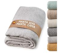 Jarapa Home Made with love Manta sofá, Plaid Sofa, Decoración Ideal para sofás y Camas, Cálida, Suave y Ligera, Colcha Entretiempo, 4 Estaciones, Diseño y Resistente (Gris Claro, 130x180 cm)