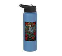 Jardín acuático floral de pájaro vadeando elegante Stainless Steel Insulated Water Bottle