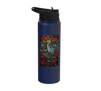 Jardín acuático floral de pájaro vadeando elegante Stainless Steel Insulated Water Bottle