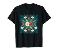 Jardín botánico simétrico de Mandala de Flores Silvestr Camiseta