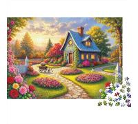 Jardín cabaña_1 Rompecabezas 1000 Piezas De Cartón Grueso Juego De Rompecabezas Anti Estrés Adultos para Cuadro para Decorar como Regalo Original 38x26cm/1000pcs