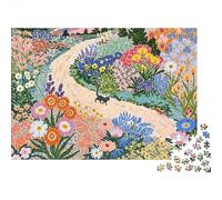 Jardín Camino Gato Paseo 1000 Piezas Cartón Grueso Rompecabezas Premium para Adultos Difícil Desafío Juego 38x26cm/1000pcs
