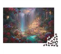 Jardín Cascada Fantasía Rompecabezas 1000 Piezas Las Cataratas de Las Cuatro Temporadas Cartón Premium para Parejas Regalo Navidad para Relajarse Oferta 38x26cm/1000pcs