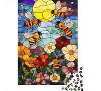 Jardín de Abejas de Vidrio 1000 Piezas Papel Ecológico Paquete De Rompecabezas para Adultos Niños Divertido Y Desafiante Juego 52x38cm/1000pcs