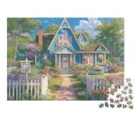 Jardín de casa de Campo Victoriana, Colorido, Cuento de Hadas, Arte de casa de Campo, Rompecabezas de 1000 Piezas para Adultos, el desafío Imposible, Desarrollo Cerebral, 38x26cm/1000 Piezas