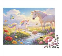 Jardín de Cuento Unicornios Puzzle de 1000 Piezas Papel para Adultos Escena Natural Mágica Juego de Puzzle 1000 Piezas Relajación Decoración Regalo 70x50cm/1000pcs