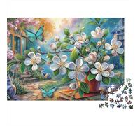 Jardín de Cuentos de Hadas 1000 Piece Recycled Cardboard Arte de la Mariposa de Las Flores Jigsaw Puzzle Adult Mind Relaxation Challenge Great Gift for Senior Jigsaw Lovers Collectors 52x38cm/1000pcs