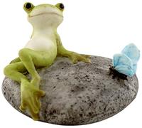 Jardín de Hadas en Miniatura y Estatua de terrario, de Top Collection, Frog Resting on Stone with Butterfly
