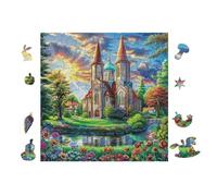 Jardín de Iglesia Rural Rompecabezas 100 Piezas Cartón Resistente para Toda La Familia Desconectar Estrés Ocio Creativo En Casa Mejor Valorado 28x28cm
