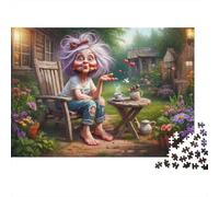 Jardín de la Abuela caprichosa Puzzle 1000 Piezas para Personas Mayores Decoración del Hogar Puzzle Complicado Más Vendido Pasatiempo Cartón 52x38cm/1000pcs
