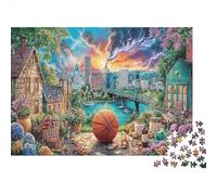 Jardín de la Ciudad de la Fantasía Rompecabezas 1000 Piezas para Jugadores Adultos, Papel Reciclado Resistente, Regalo Adultos, Diversi贸n Fin De Semana 52x38cm/1000pcs