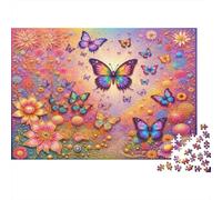 Jardín de Mariposas soñador Puzzle de Papel 1000 Piezas para Adultos Entrenamiento Cerebral Rompecabezas de Mariposas Decoración hogar 70x50cm/1000pcs