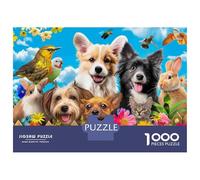 Jardín de Mascotas Felices 1000 Piezas Puzzle Premium Set De Puzzle, Cartón Resistente - para Parejas, Ultra Difícil, Top Calificado, 70x50cm/1000pcs