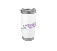 Jardín de plantas de lavanda con flores Vaso térmico de acero inoxidable de doble pared