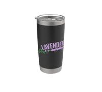Jardín de plantas de lavanda con flores Vaso térmico de acero inoxidable de doble pared