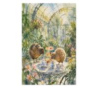 Jardín de té de pájaros Kiwi Puzzle 1000 Piezas de Madera, Reto de Montaje