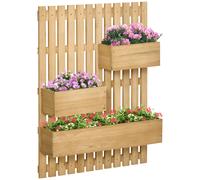 Jardín de Verduras de Pared Outsunny Cajas de Madera Sólida Extraíbles, 60 x 16 x 80 cm