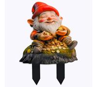 Jardín decorativo troll de cuento de hadas con libro, 20 x 14,1 cm, hierba verde, trolls de jardín, acrílico, para exterior, resistente a la intemperie, esculturas de jardín, para decoración de jardín