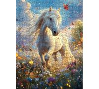 JardíN del Caballo Blanco Puzzle 4000 Piezas, Rompecabezas Adultos Puzzle, Desafiante Puzzles de Juego de, Entretenimiento Juego Educativo para Toda la Familia, para Regalo Decoración BXHZW7-24