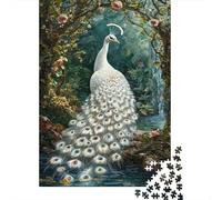 Jardín del Pavo Blanco Rompecabezas DIY 1000 Piezas para Adultos Y Adolescentes, Papel Premium Resistente, Regalo Pascua, Rompecabezas Decorativo 70x50cm/1000pcs