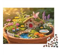 Jardín en Miniatura Casita Puzzle de 1000 Piezas para Adultos Paisaje de Hadas Juego de Puzzle 1000 Piezas Relajante Hogar 70x50cm/1000pcs