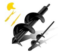 Jardín Excavadora de Taladro,Broca Espiral de Jardín,Excavadora de Suelo,Caña del Hex Inoxidable,Herramientas para Flor Plantando árboles Arbustos 8 x 30 cm & 4 x 22 cm