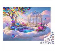 Jardín Fantasía Puzzle de 1000 Piezas Puzzle para Adultos Mundo Soñado Entre Nubes Relajante Decoración Regalo Familiar Concentración 52x38cm/1000pcs