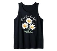 Jardín Floral Blanco Día de la Madre Best Grandma Ever Margaritas Camiseta sin Mangas