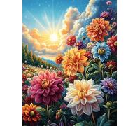 Jardín Florido Colorido al Amanecer Puzzles 1000 Piezas Desafío Nivel Difícil Fauna Mascotas Rompecabezas para Adultos Aliviar Estrés Decoración Hogar DIY Moderno Portátil 1000 PCS
