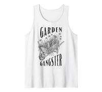 Jardín Gángster Divertido Esqueleto Jardinero Vintage Jardinería Camiseta sin Mangas