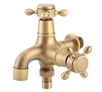 JardíN Grifo Grifo, Lavadora Grifo de LatóN Macizo de la Vendimia de Montaje en Pared Grifo Mezclador de Rosca de Entrada G1/2, Lavadora Grifo para Fregadero de la Piscina Fregadero de la Cocina, Oro