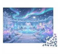 Jardín Invernal Aurora Mágica Puzzle de 1000 Piezas Papel para Adultos Noche Misteriosa Set de Puzzle 1000 Piezas Relajación Hogar Regalo Familia 38x26cm/1000pcs