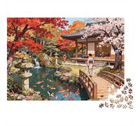 Jardín japonés otoño Puzzle De Madera Impermeable Puzzles De 1000 Piezas Regalos para Adultos Divertido Rompecabezas Juegos Educativos