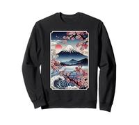 Jardín japonés Sakura Geisha Monte Fuji Cherry Blossom Tree Sudadera