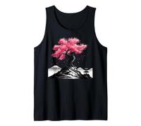Jardín japonés Sakura Japón Monte Fuji Cherry Blossom Tree Camiseta sin Mangas