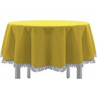 Jardín Mantel con flecos Mantel redondo Ovalado rectangular Classic, amarillo, 160 cm RUND
