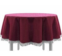 Jardín Mantel con flecos Mantel redondo Ovalado rectangular Classic, burdeos, 160 cm RUND