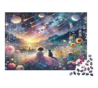 Jardín Noche Estrellada Mágica Puzzle de 1000 Piezas para Adultos Papel Escena de Meteoros Relajación Familiar Decoración Regalo 70x50cm/1000pcs